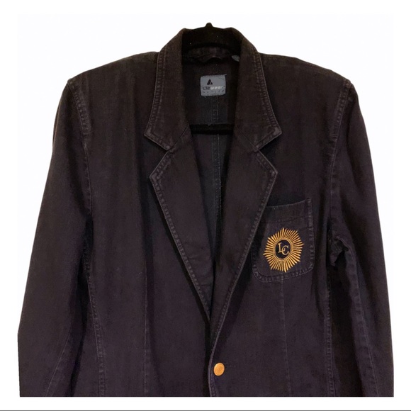 LizWear Blazer Black Vintage Preppy Style 100% Cotton Ivy League Blazer Size 8 - Picture 3 of 12